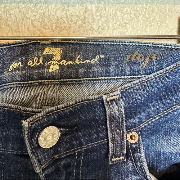 7 For All Mankind Women’s Medium Wash Low Rise Wide Leg Jeans Size 27” - Picture 7 of 9